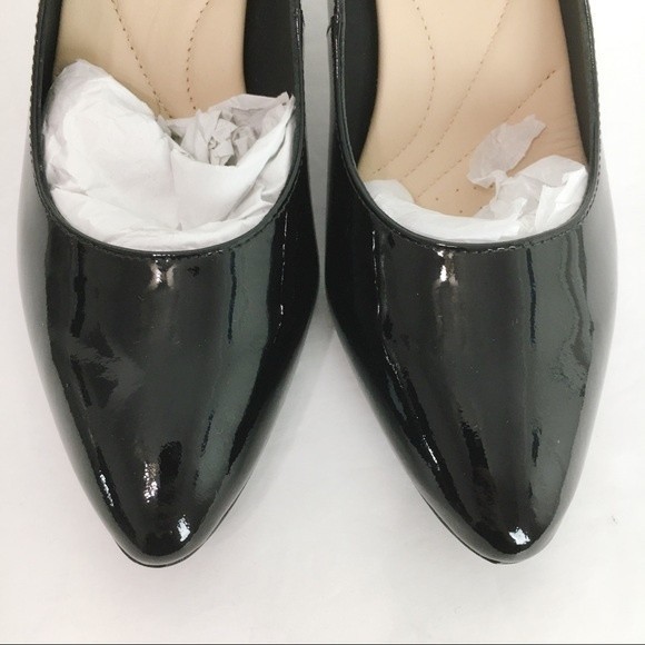 NEW Clarks Women Size 8 Calla Rose Black Patent Leather Heels Pumps Shoes - Picture 5 of 16
